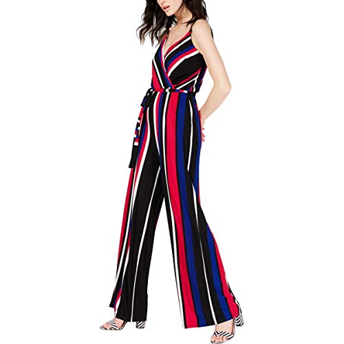 INC Sleeveless Surplice Striped Jumpsuit