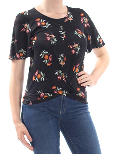 Juniors' Floral-Print Twist-Front Top