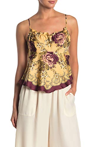 Free People Printed Ruffle Neck Camisole Top