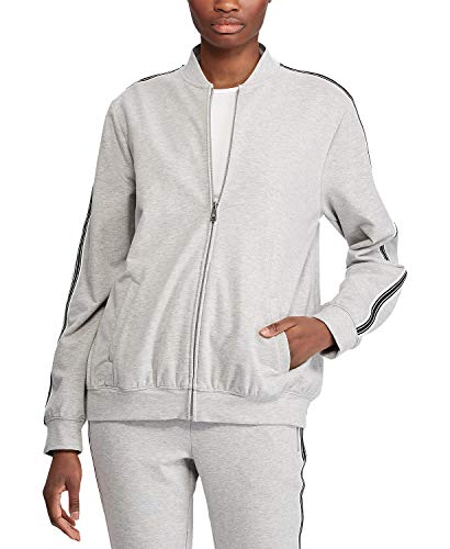 Ralph Lauren Lauren Stripe-Trim Bomber Jacket (Pearl Grey Heather, XXS)