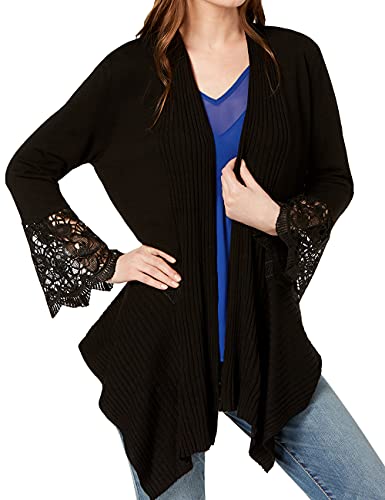 INC Lace-Cuff Open Cardigan