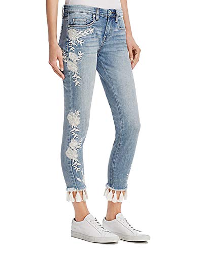 [Blanknyc] Embroidered Tassel-Hem Skinny Jeans