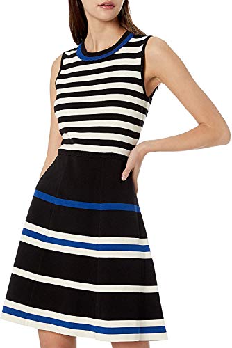 Anne Klein Striped Sweater Dress (Black, XXL)