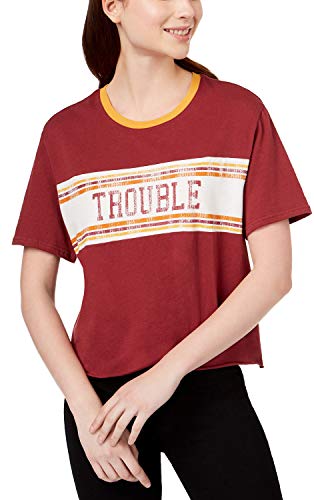 Juniors' Trouble Cotton Graphic T-Shirt