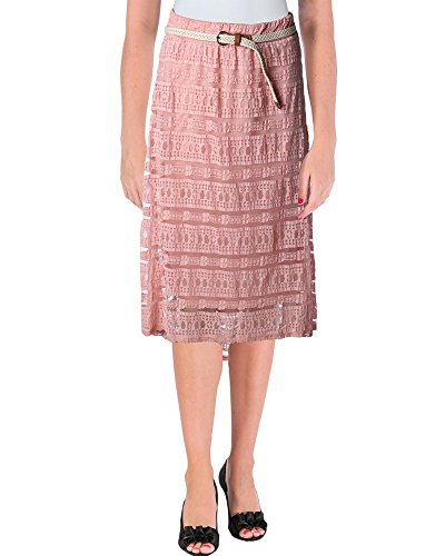 NY Collection Women's Lace Hi-Low Straight Skirt
