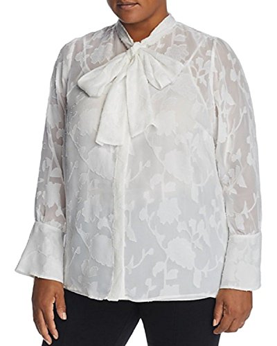 Michael Kors Neck Tie Floral Jacquard Blouse