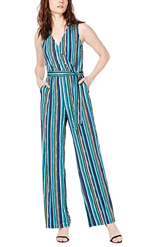 Petite Belted Stripe Jumpsuit