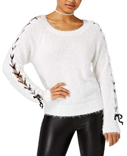 The Edit By Seventeen Juniors Chenille Lace Up Sweater