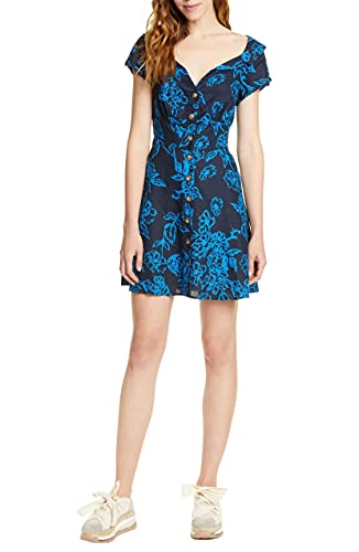 Free People A Thing Called Love Mini Dress Blue Combo 0