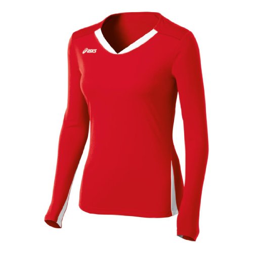 ASICS Women's Centerline Jersey, Red/White, Small