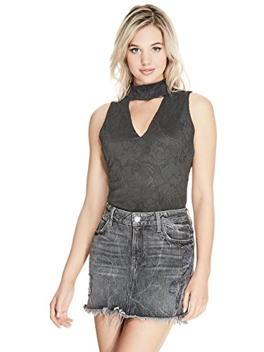 Guess Agnes Mock Neck Cutout Lace Top