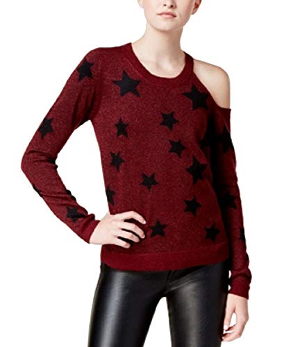 Juniors' Star-Print Metallic Sweater