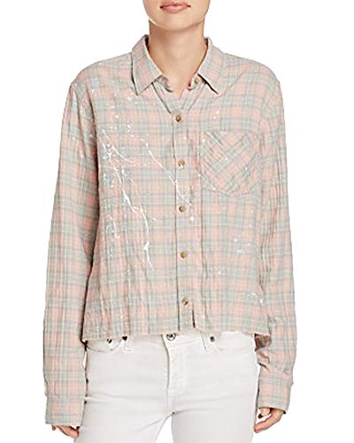Current/Elliott The Ivie Cropped Plaid Shirt