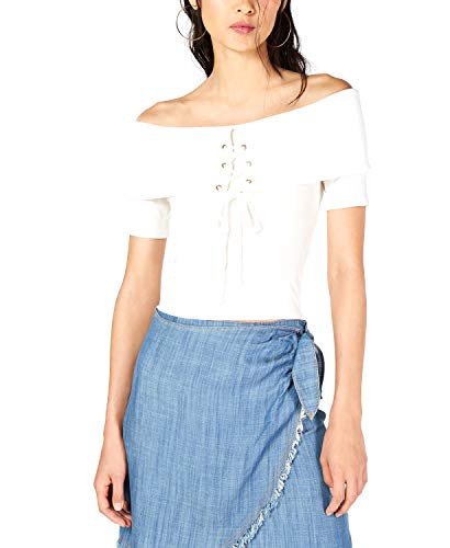 Off-The-Shoulder Lace-Up Top
