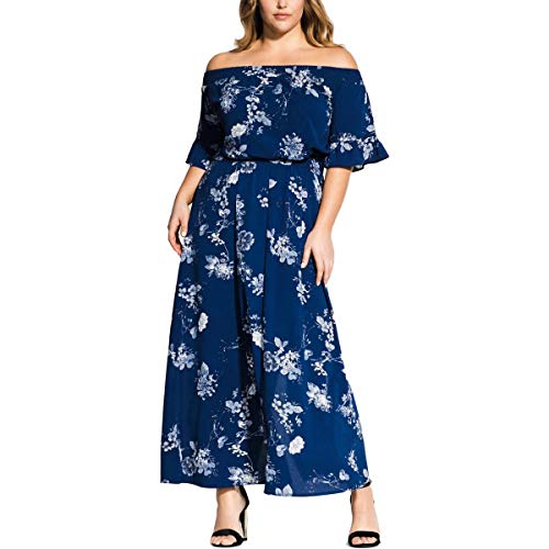 Plus Size Sapphire Garden Maxi Dress