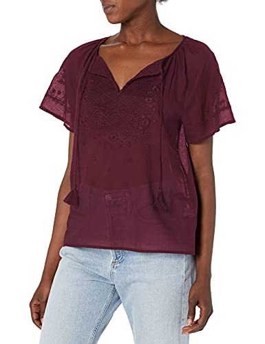 Embroidered Flutter Sleeve Top