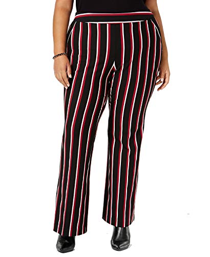 I.N.C. Plus Size Striped Pont&eacute;-Knit Pants