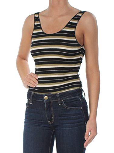 Striped Scoop Neck Body Suit Casual Top