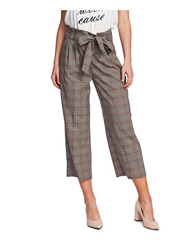 Plaid Belted Waist Capri Pants