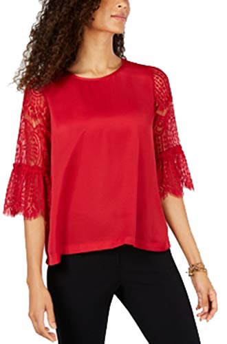 Petite Lace-Bell-Sleeve Top