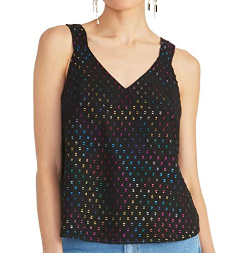 Romina Metallic-Dot Sleeveless Top