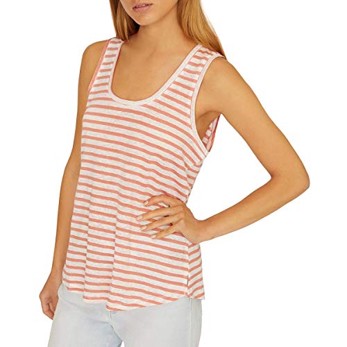 Ruby Striped Scoop-Neck Linen Tank Top