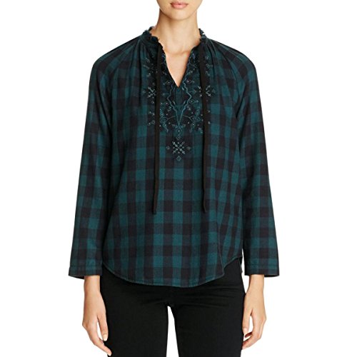 Beach Lunch Lounge Womens Embellished Plaid Casual