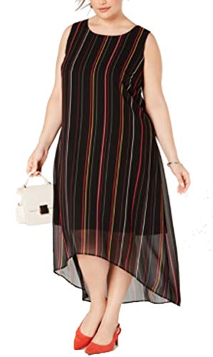 Plus Size Striped High-Low Dress