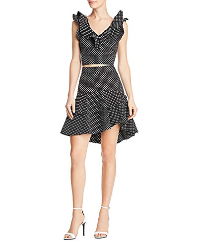 Lucy Paris Belen Ruffled Polka Dot Cropped Top