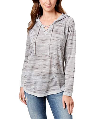 Lace-Up Hooded Sweatshirt