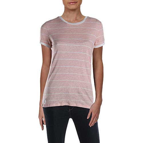 Ralph Lauren Womens Ziedrik Linen Blend Striped T-Shirt