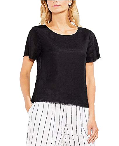Vince Camuto Frayed Linen Top
