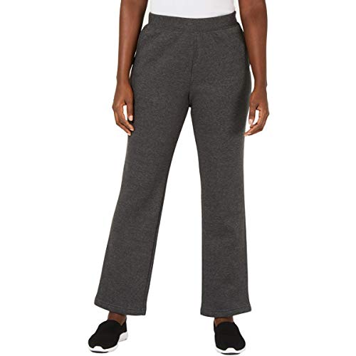 Karen Scott Sports Womens Fleece Fitness Sweatpants Charcoal Heather XL