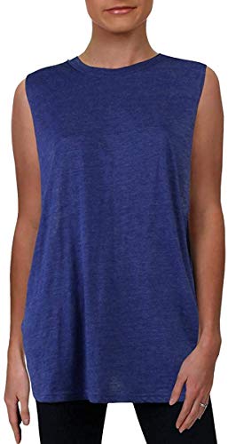 FP Movement by Free People Womens Open Back Criss-Cross Tank Top Blue M