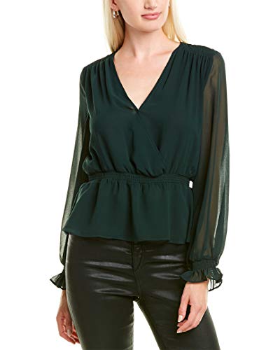 Smocked-Waist Surplice Top