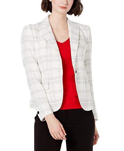 Plaid Single-Button Blazer