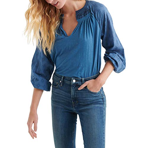Embroidered Cotton Peasant Top