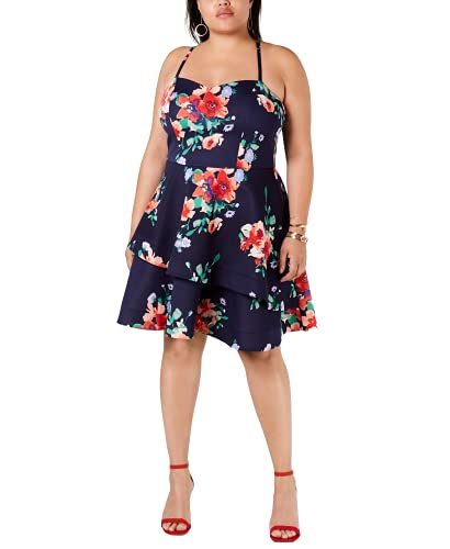 Trendy Plus Size Floral Fit & Flare Dress