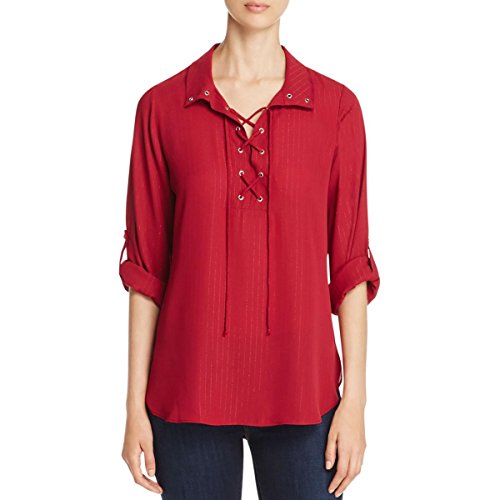 Status By Chenault Metallic Lace-Up Shirt