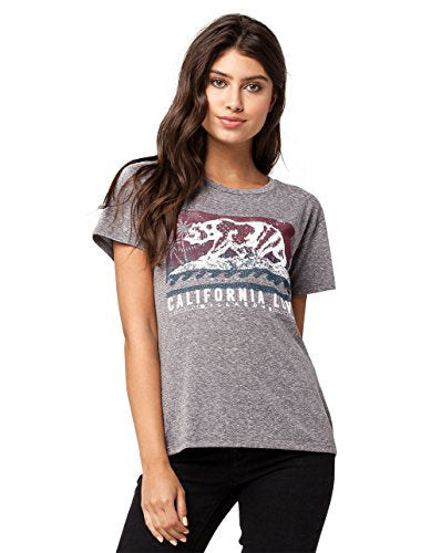 Billabong Women's Batik Cali Bear Graphic Tee, Dark Athletic Grey, XS