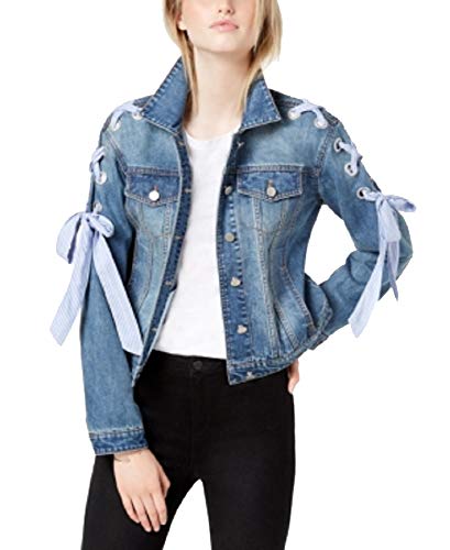 Lace-Up Denim Jacket