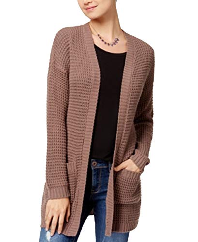 Say What? Juniors' Drop-Shoulder Cardigan Mauve XL