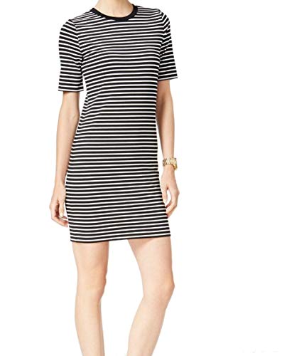 Michael Kors Stripe Short Sleeve T-Shirt Dress Black/White L
