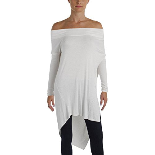 Free People Women's Off-The-Shoulder Long Sleeves Tunic Top Ivory XS