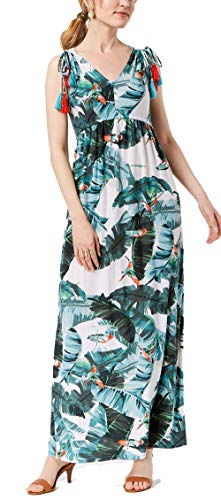 Petite Printed Shoulder-Tie Maxi Dress