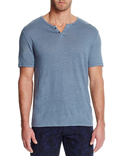 WRK Metro Linen Crew Neck Henley Shirt