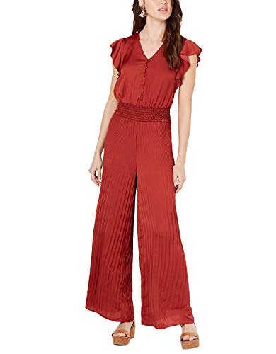 Current Air Women's Flutter-Sleeve V-Neck Wide-Leg Jumpsuit