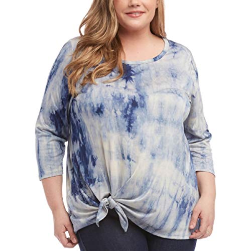 Karen Kane Plus Plus Size 3/4 Sleeve Tie Front Top Tie-Dye 2X (US 18W)
