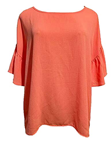 BCX Women's 3/4 Bell Sleeve Blouse (Peach, S)