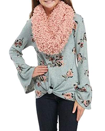 Beautees Long Sleeve Knot Front Scarf Top
